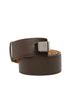 Hermes 85 Brown Silver Leather 1- Belt